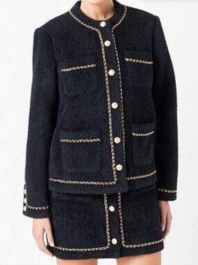 NWT Endless Rose Chain-Trimmed Jacket